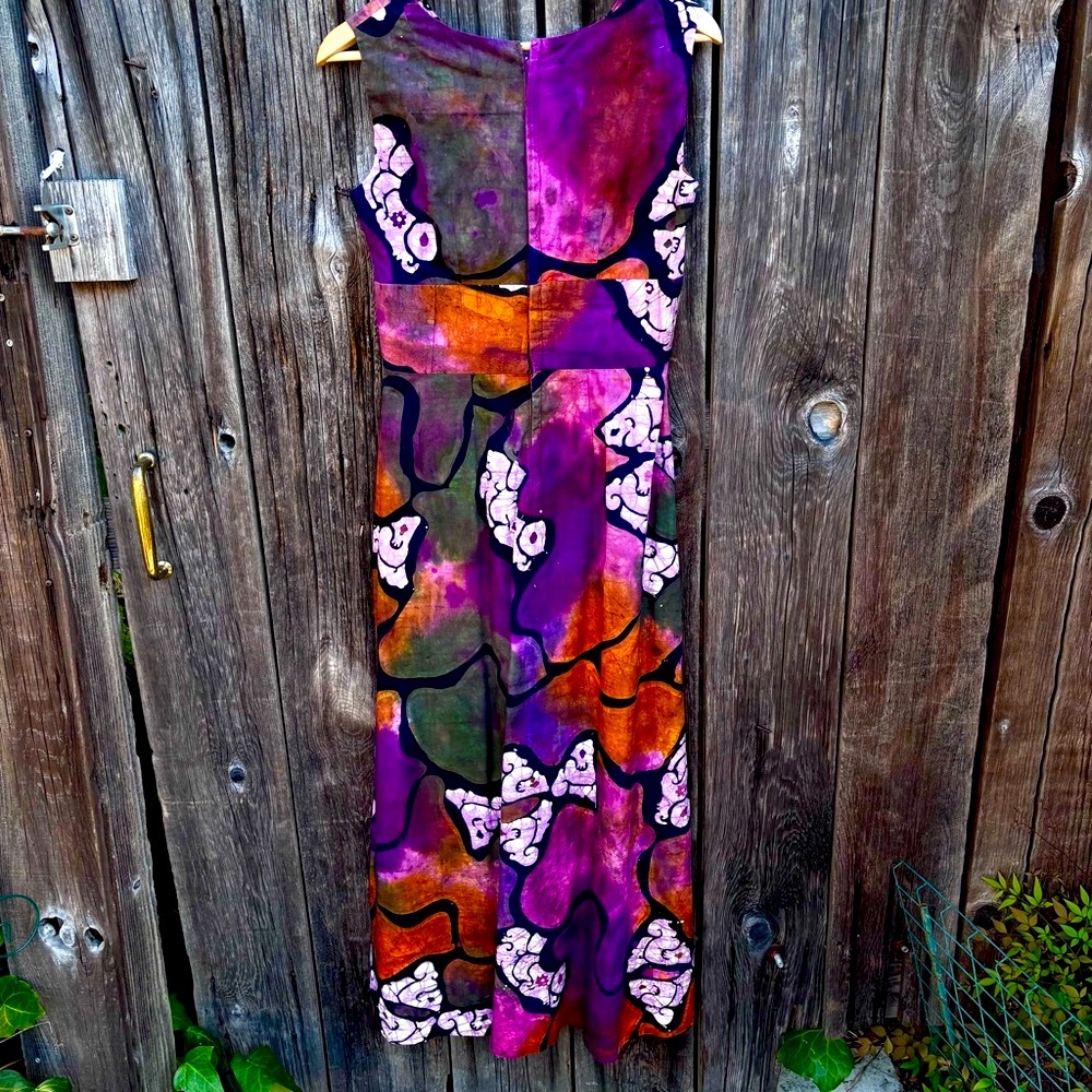 This is a Custom Handmade Vintage Dress Made in Bali. Cotton Fabric Size Small - Picture 3 of 8
